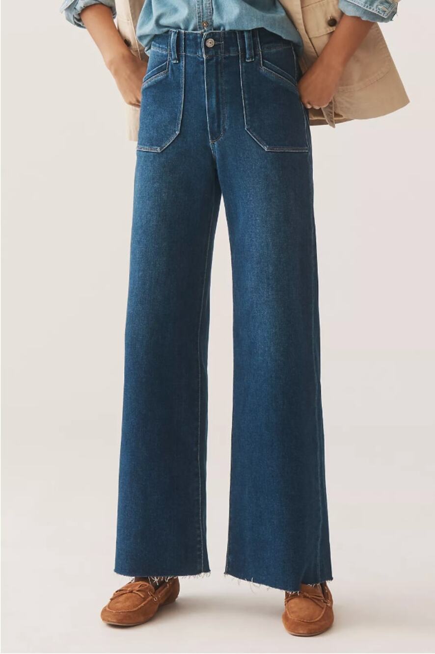 PAIGE Anessa Utility High-Rise Wide-Leg Jeans 26 NEW